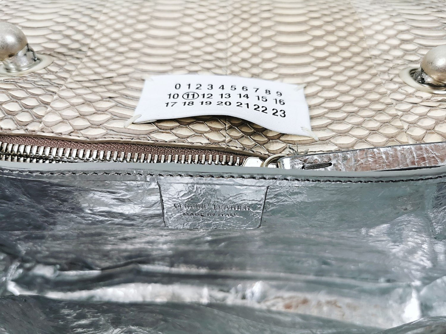 Borsa a mano Maison Martin Margiela - Pelle di serpente arcobaleno