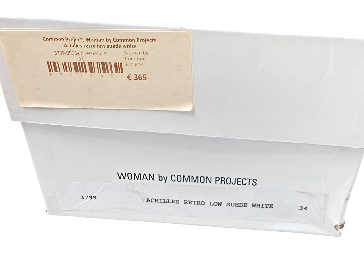 Woman by Common Projects Achilles Retro Low Suede White Sneakers