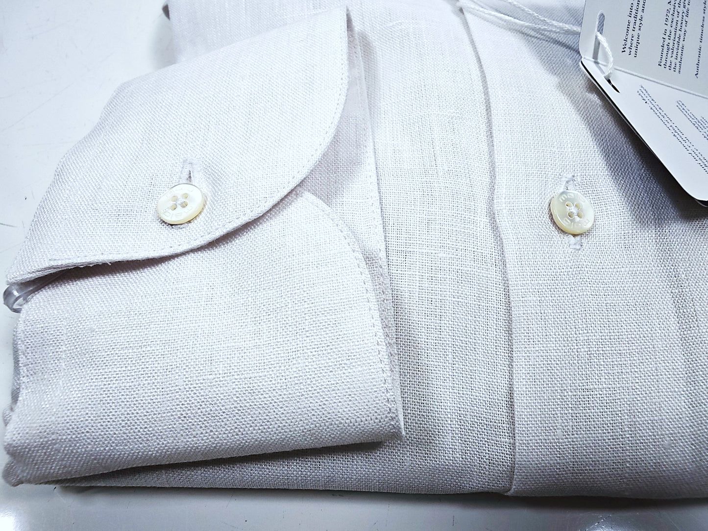 Malo Linen Round Collar Shirt