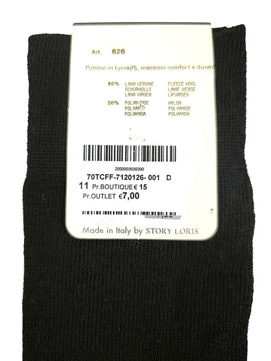 Story Loris Merino Wool Black Over The Calf Socks