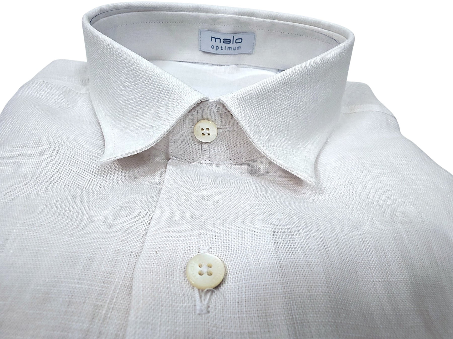 Malo Linen Spread Collar Shirt