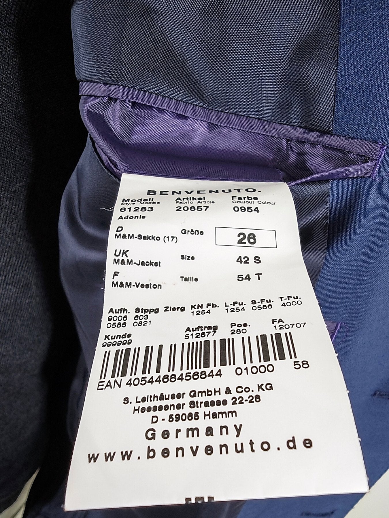 Benvenuto Purple Label Blazer