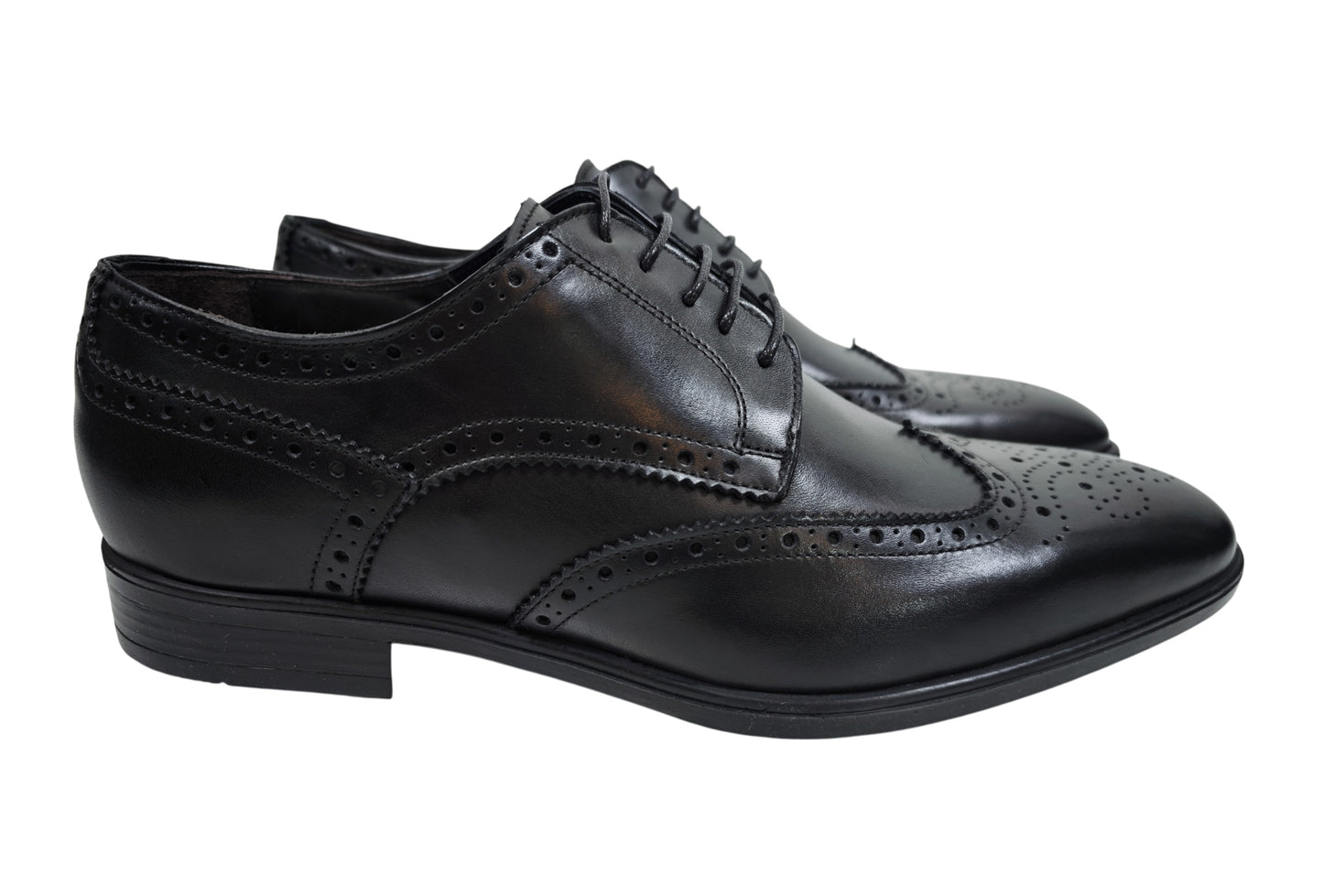 Testoni Black Burnished Calf Leather Derby Shoes