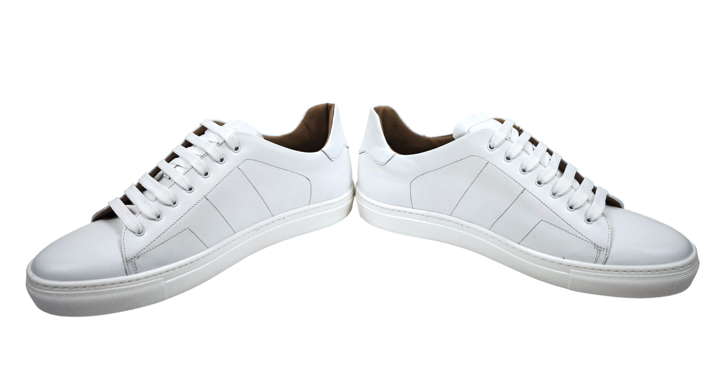 Testoni White Calf Leather Sneakers