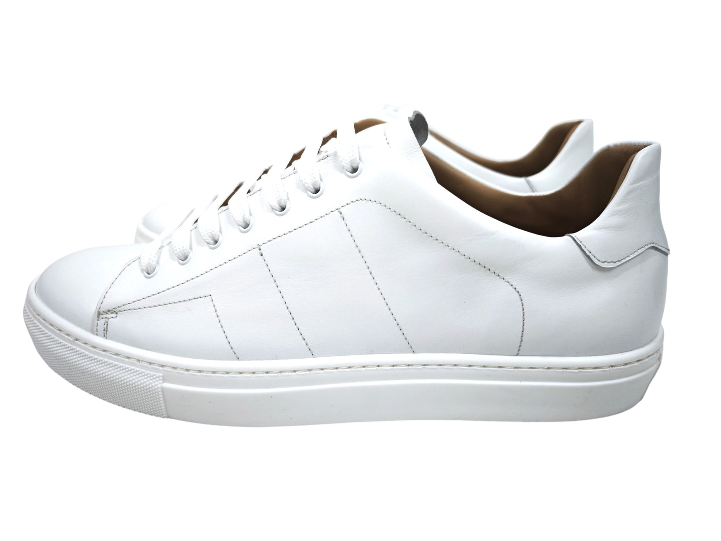Testoni White Calf Leather Sneakers