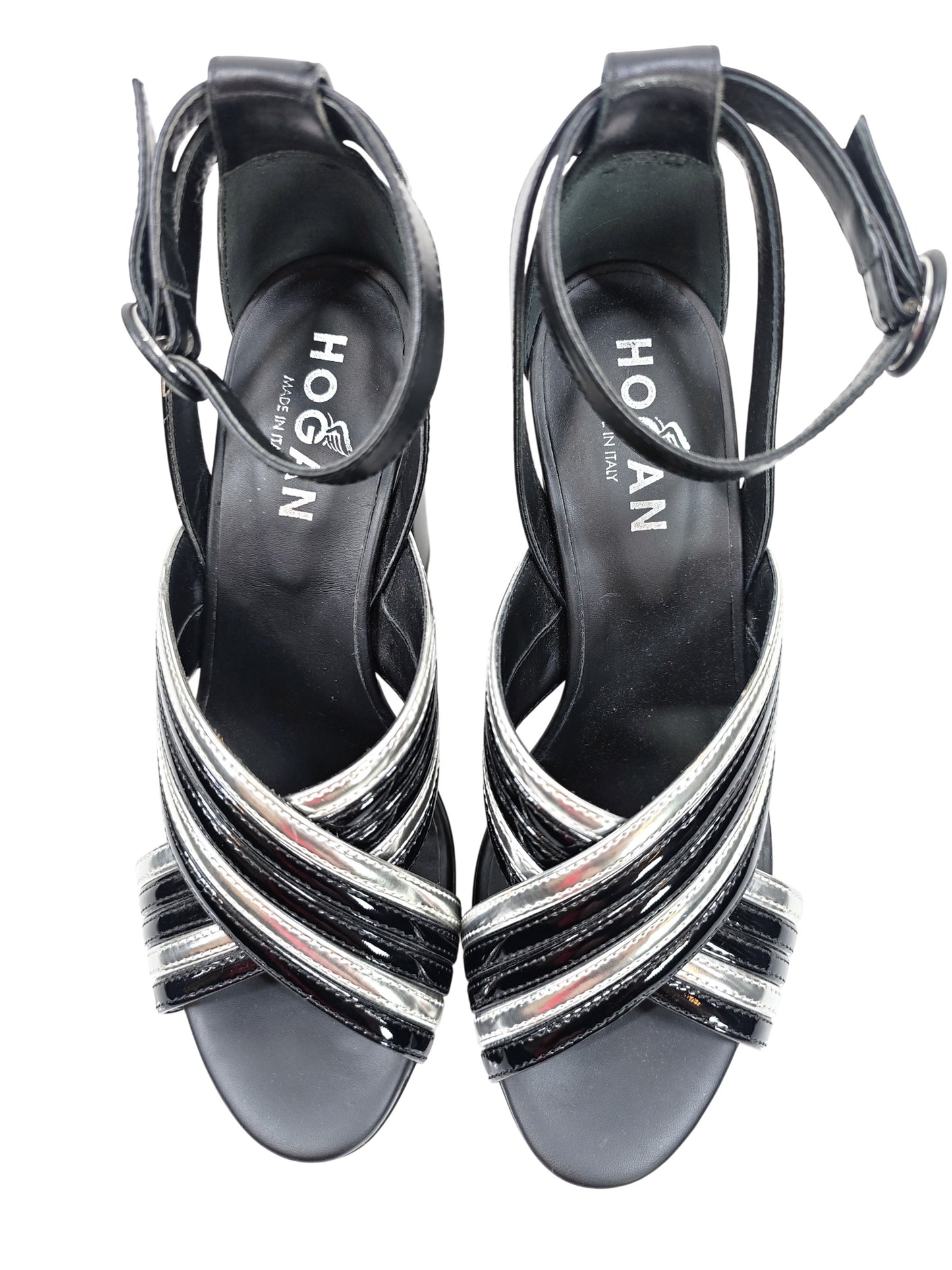 Hogan Black Crossband Heels