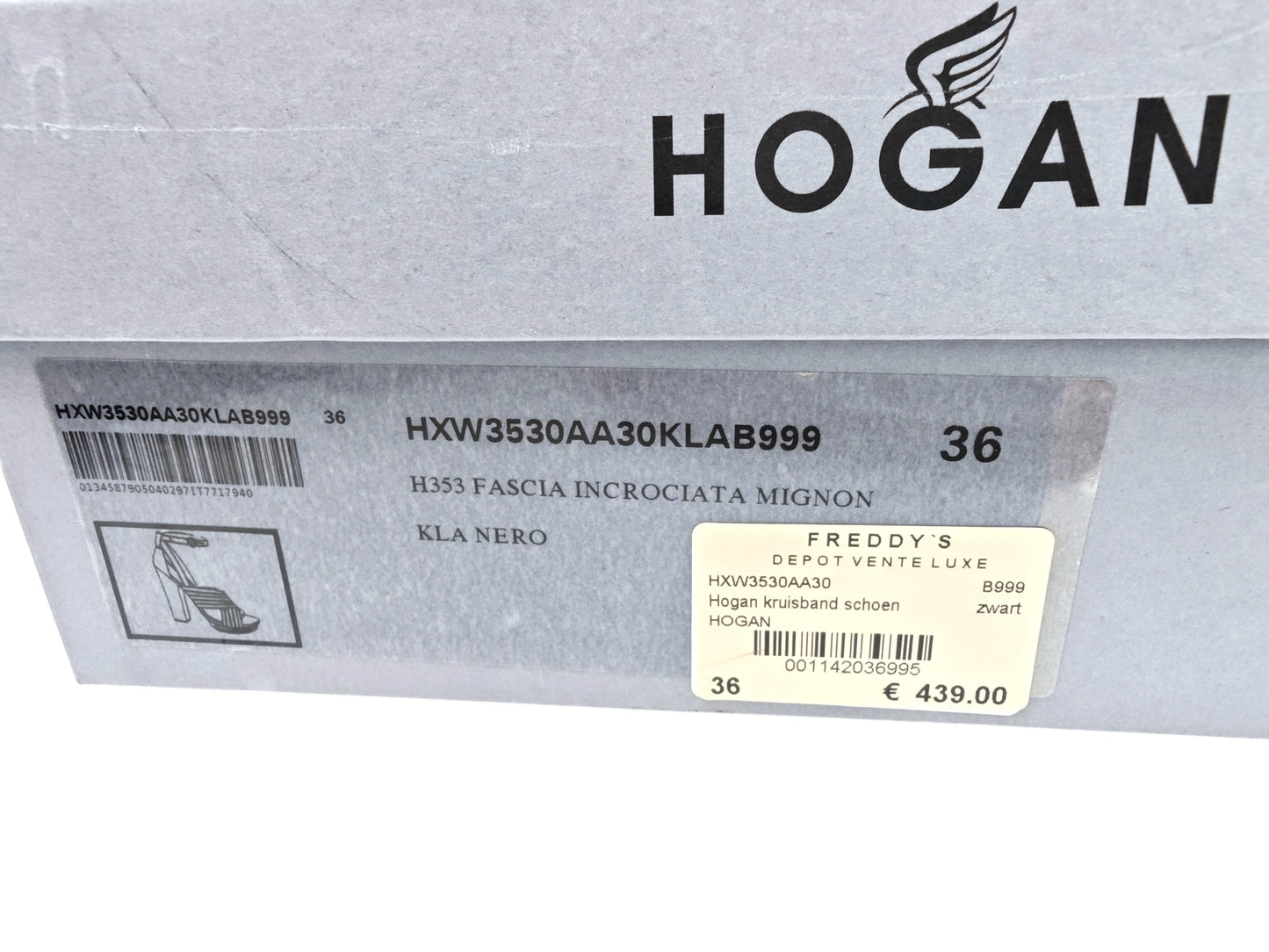 Hogan Black Crossband Heels