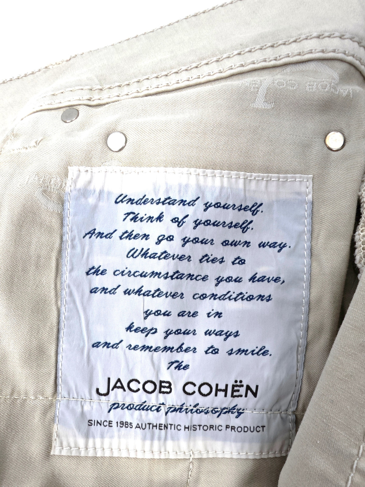 Jacob Cohen 688 Comfort Trousers Size 36 with production defect