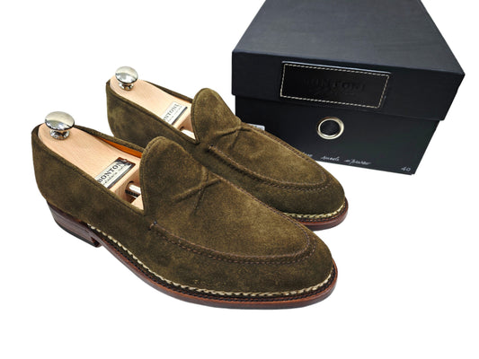 BONTONI Men's Luxury Suede Loafers Shoes