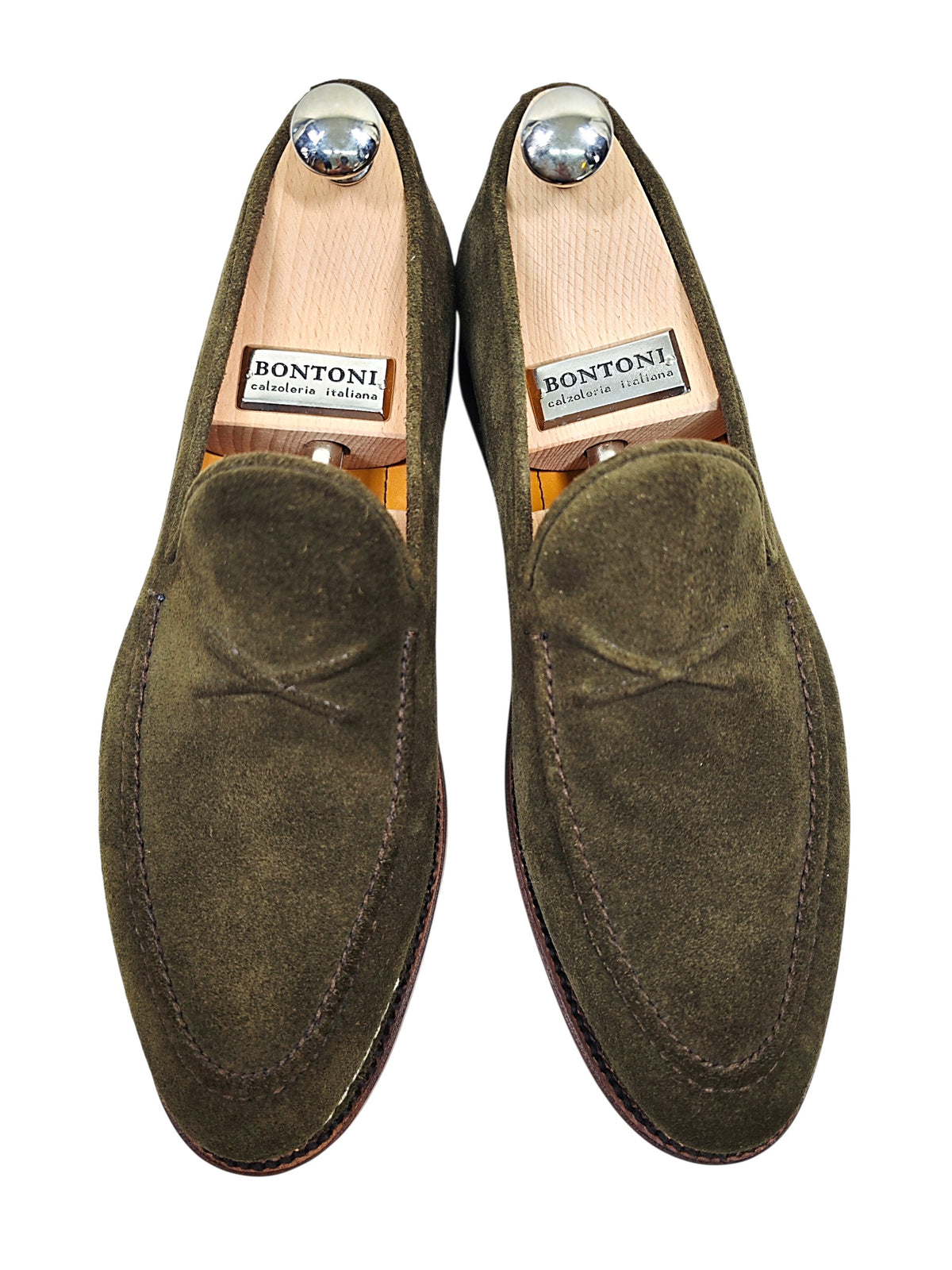 BONTONI Men's Luxury Suede Loafers Shoes