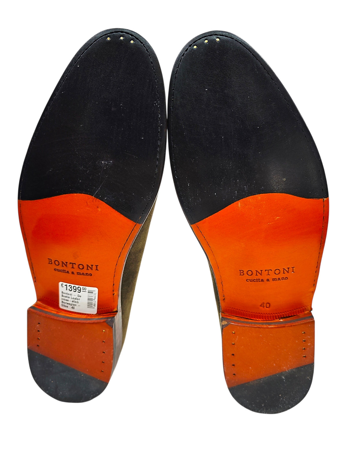 BONTONI Men's Luxury Suede Loafers Shoes