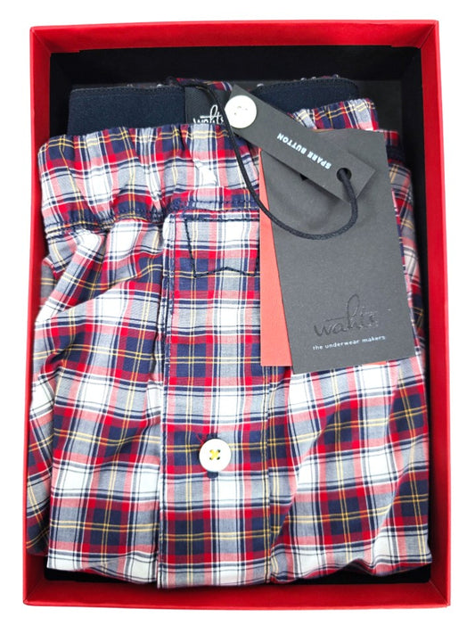 Wahls Denim Knight Red Vintage Check Boxer Short