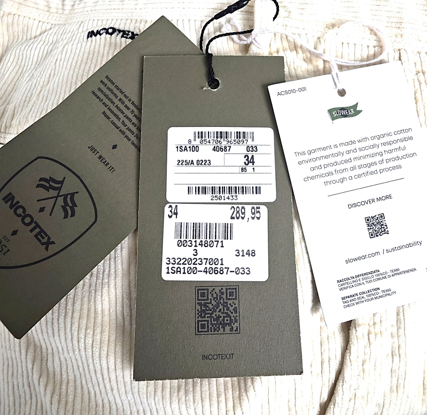 Incotex Trousers Corduroy Ribcord