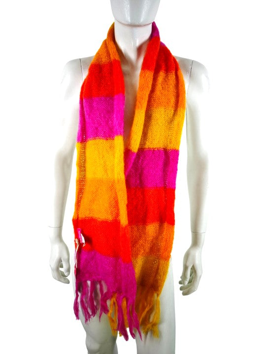 Rose Carmine Wool/Mohair Scarf