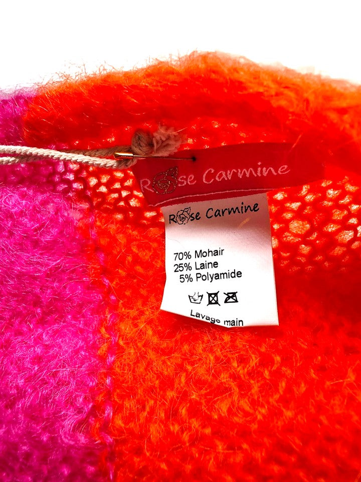 Rose Carmine Wool/Mohair Scarf
