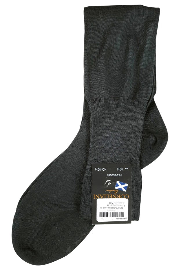 Corneliani Cotton Grey Over The Calf Socks