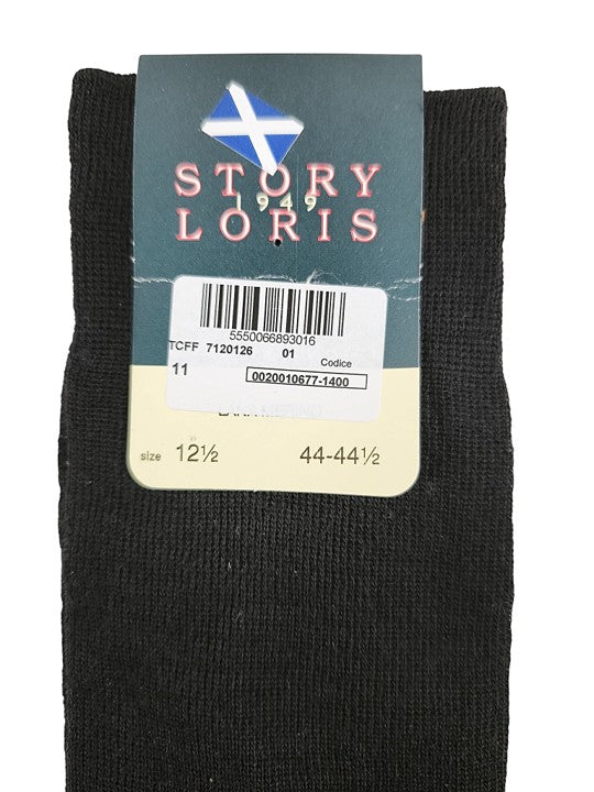 Story Loris Merino Wool Black Over The Calf Socks