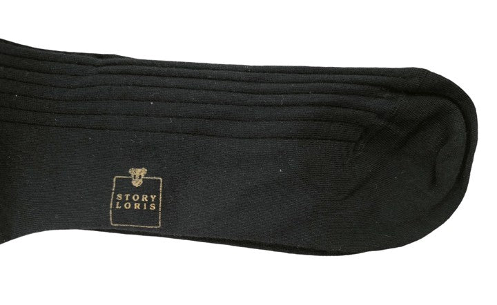 Story Loris Merino Wool Black Over The Calf Socks
