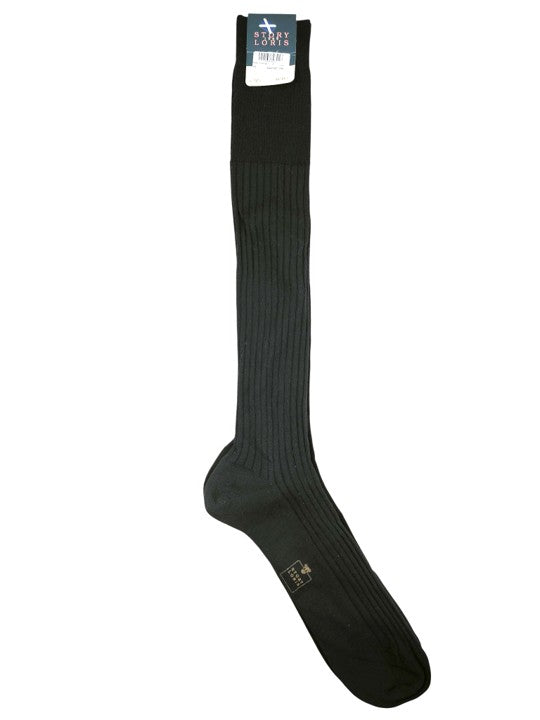 Story Loris Merino Wool Black Over The Calf Socks