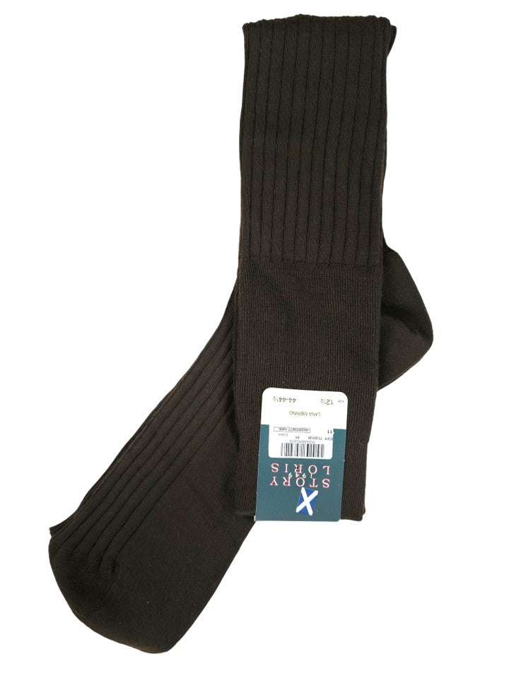 Story Loris Merino Wool Brown Over The Calf Socks