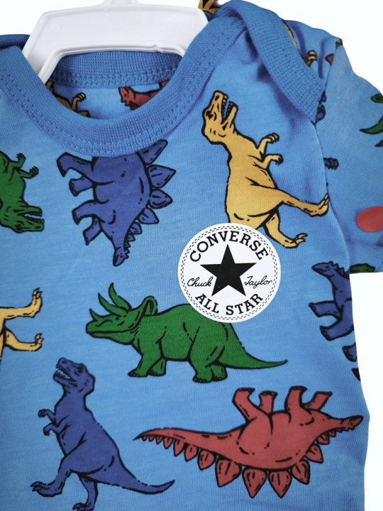 Converse Dinosaurs Midnight Navy 2PC Newborn Bodysuit Set