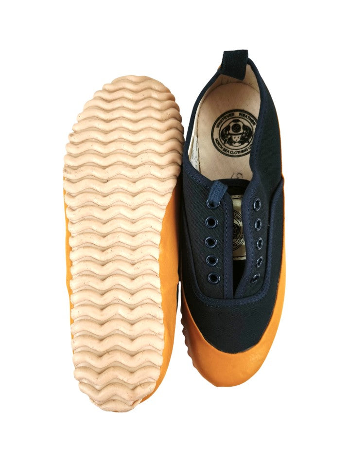 North Sea Clothing London Lace Up Navy/Yellow Deck Shoes