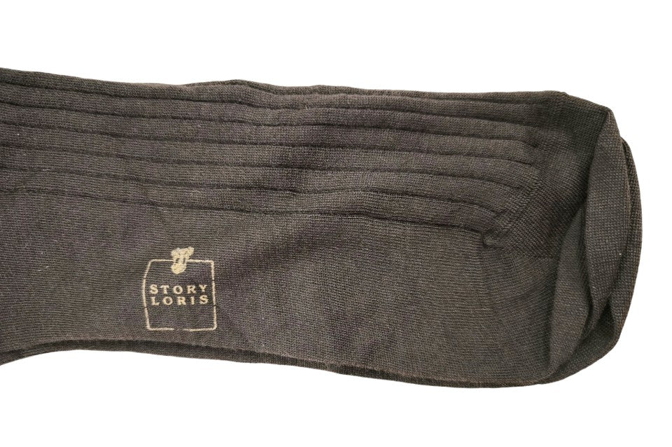 Story Loris Merino Wool Brown Over The Calf Socks