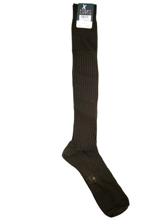Story Loris Merino Wool Brown Over The Calf Socks