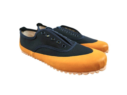North Sea Clothing London Lace Up Navy/Yellow Deck Shoes