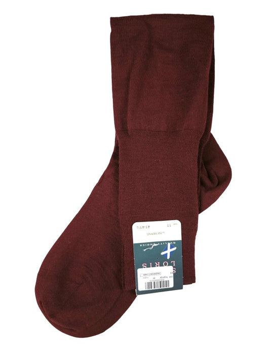 Story Loris Merino Wool Burgundy Over The Calf Socks