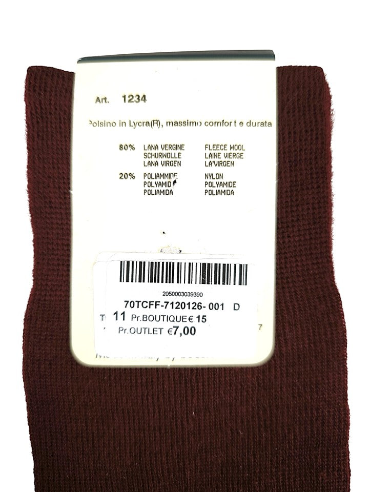 Story Loris Merino Wool Burgundy Over The Calf Socks