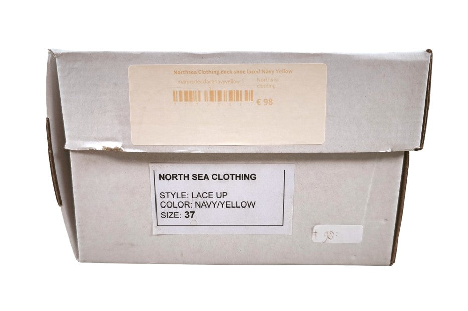 North Sea Clothing London Lace Up Navy/Yellow Deck Shoes