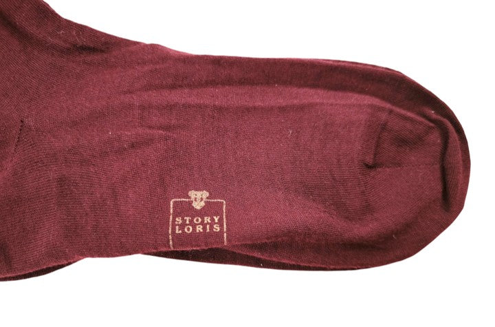 Story Loris Merino Wool Burgundy Over The Calf Socks