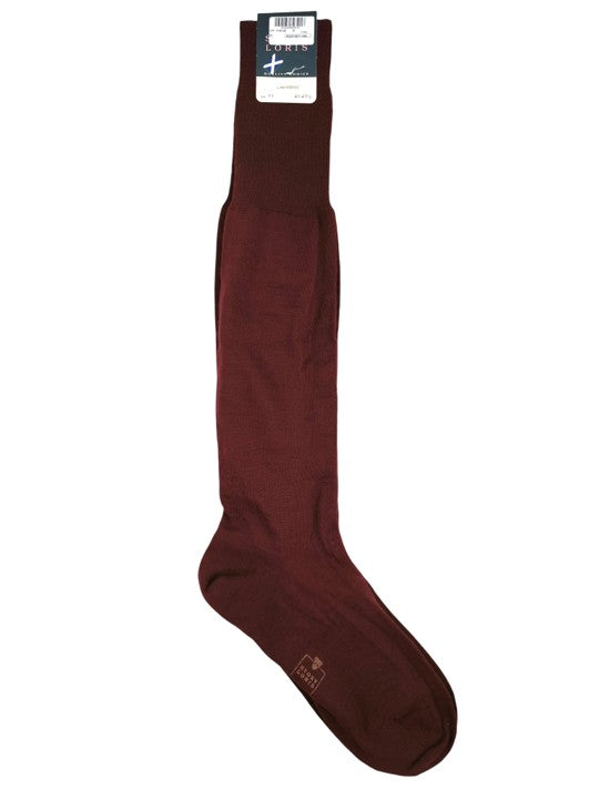 Story Loris Merino Wool Burgundy Over The Calf Socks