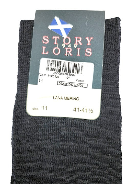 Story Loris Merino Wool Black Over The Calf Socks