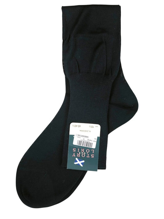 Story Loris Cotton Navy Over The Calf Socks