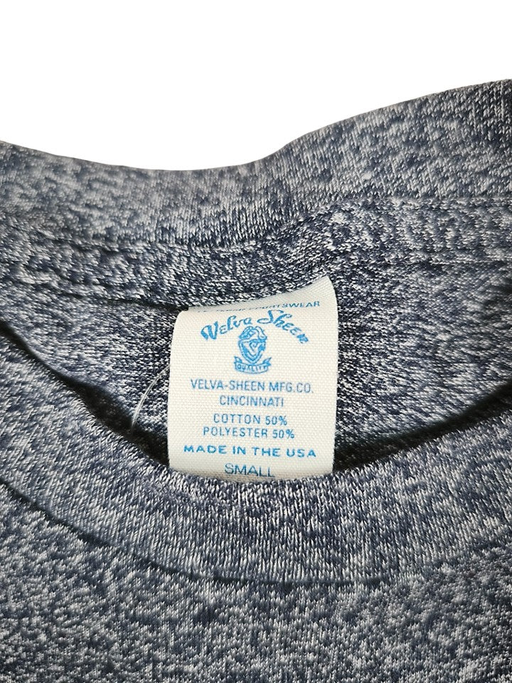 Velva Sheen Heathered Navy Round Neck T-Shirt