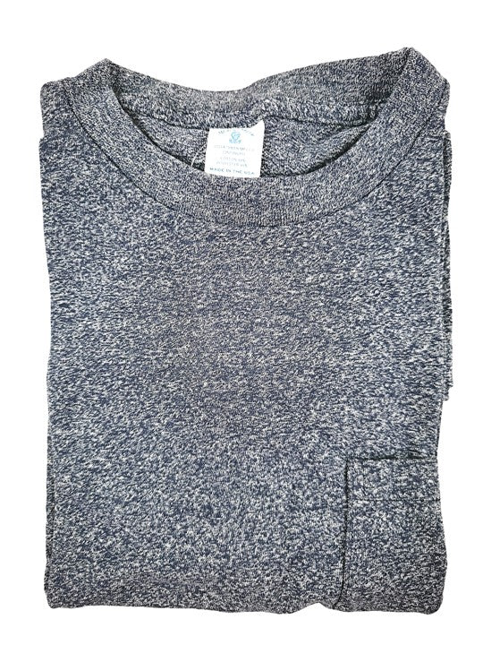 Velva Sheen Heathered Navy Round Neck T-Shirt