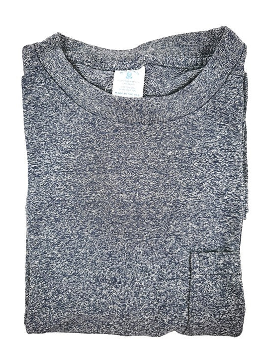 Velva Sheen Heathered Navy Round Neck T-Shirt