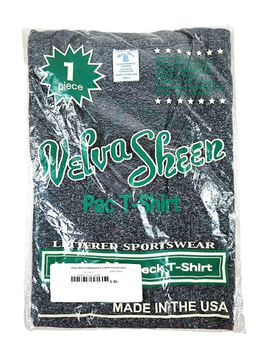 Velva Sheen Heathered Navy Round Neck T-Shirt