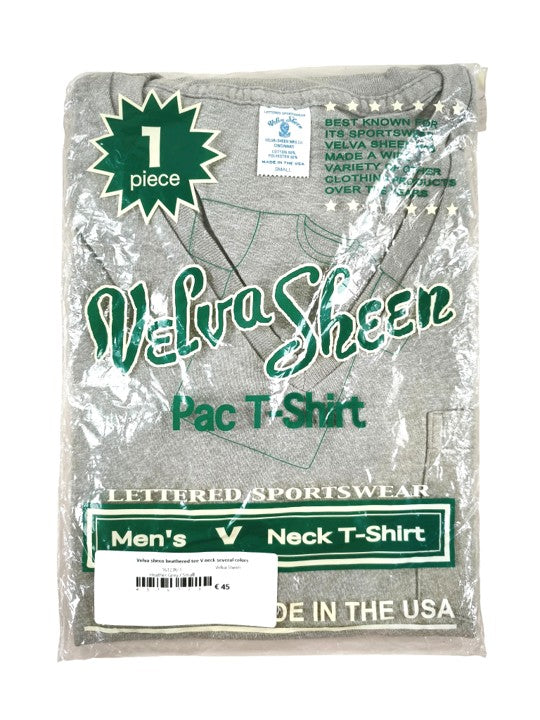 Velva Sheen Heathered Grey V Neck T-Shirt