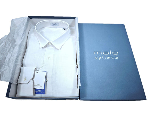 Malo Linen Spread Collar Shirt
