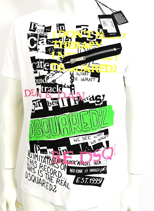 Dsquared 2 tshirt zipper white