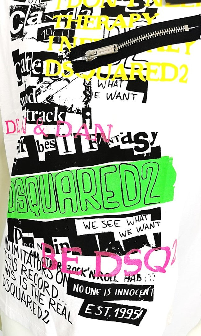 Dsquared 2 tshirt zipper white